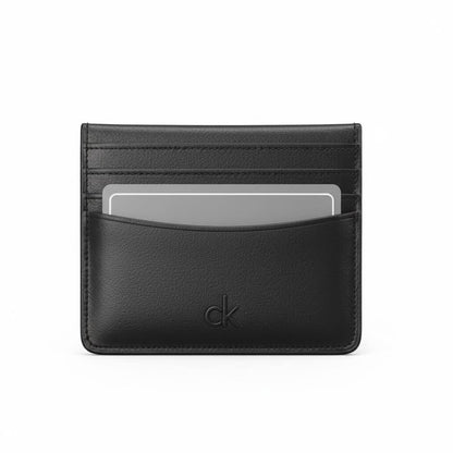 Calvin Klein-Inspired Black Slim Card Holder – Minimal Classic Design 🖤
