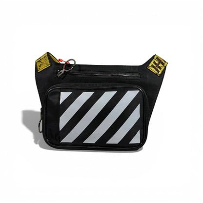 🖤🔥 Off-White Diagonal Stripe Utility Waist Bag – Black 🔥🖤