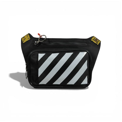 🖤🔥 Off-White Diagonal Stripe Utility Waist Bag – Black 🔥🖤