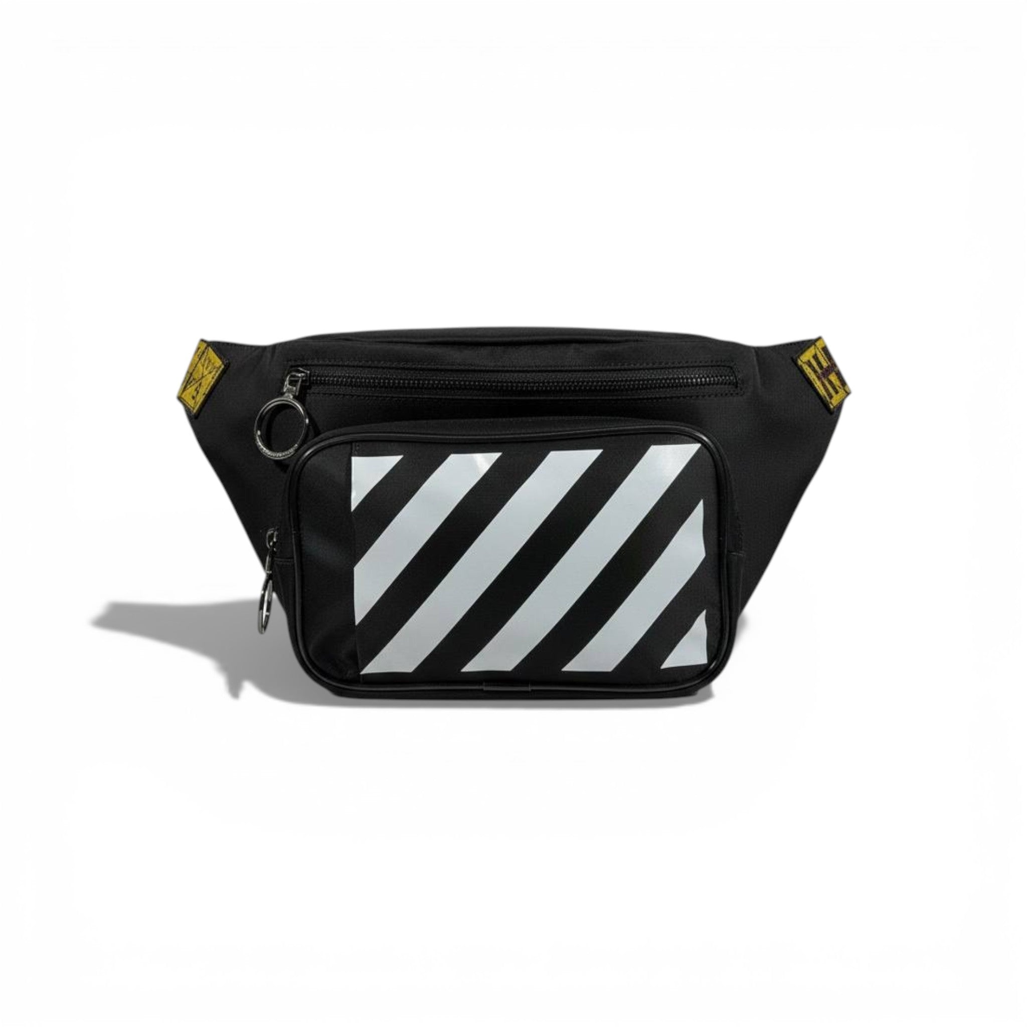 🖤🔥 Off-White Diagonal Stripe Utility Waist Bag – Black 🔥🖤
