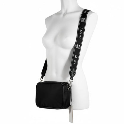 AMIRI Black Bandana Print Crossbody Bag 🖤🔥 Luxury Street Shoulder Bag 💎⚡