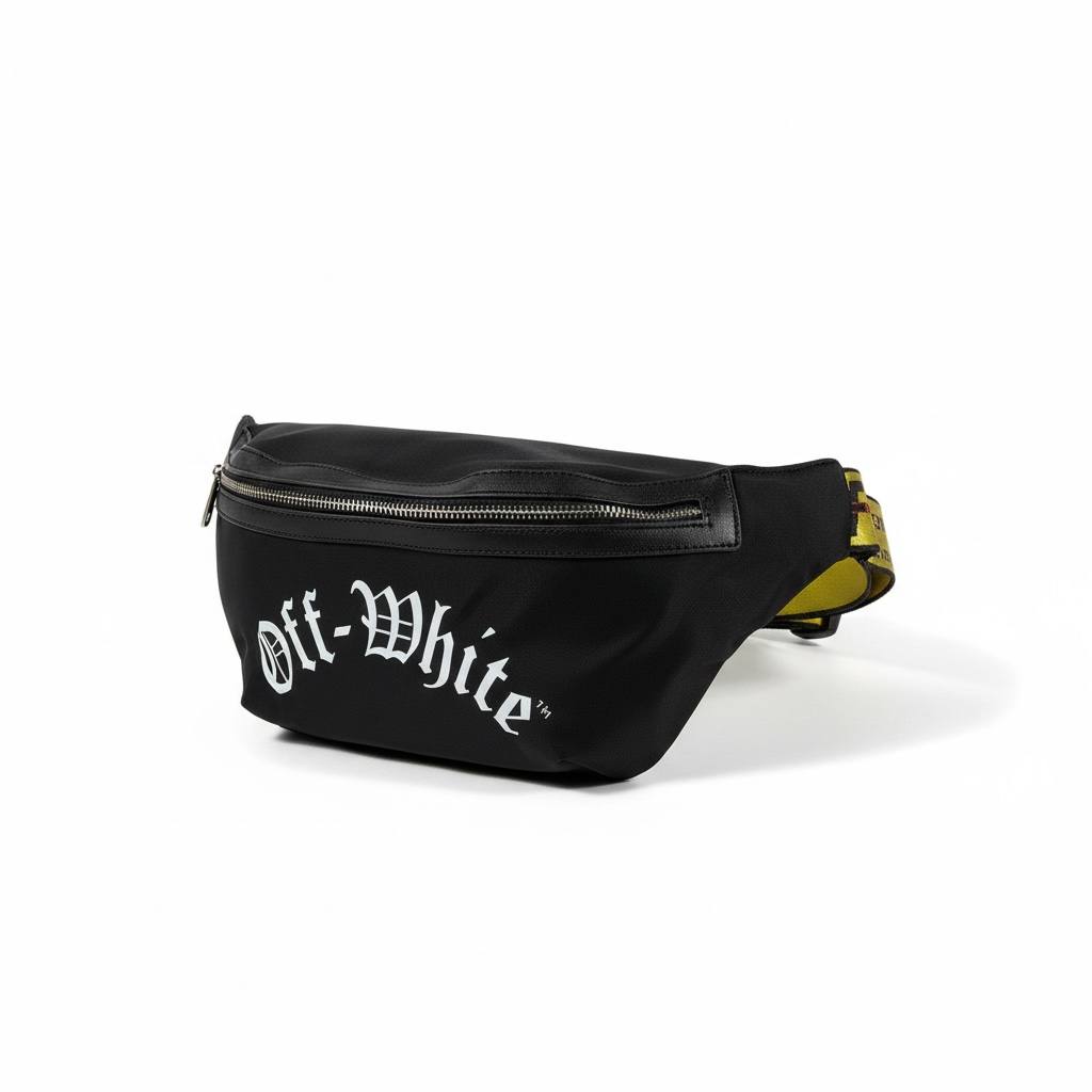 OFF-WHITE Black Waist Bag 🖤🔥 Iconic Streetwear Belt Bag ⚡😎