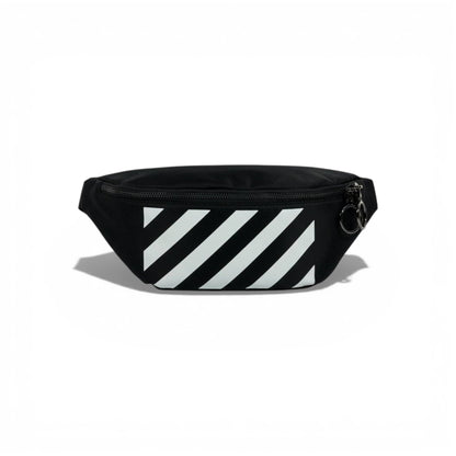 Off-White Black Diagonal Stripe Waist Bag 🖤⚡ Streetwear Icon 🔥✨