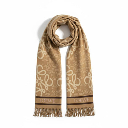 🧣🤎 Loewe Anagram Signature Scarf – Camel Beige Luxury Wrap 🤎🧣