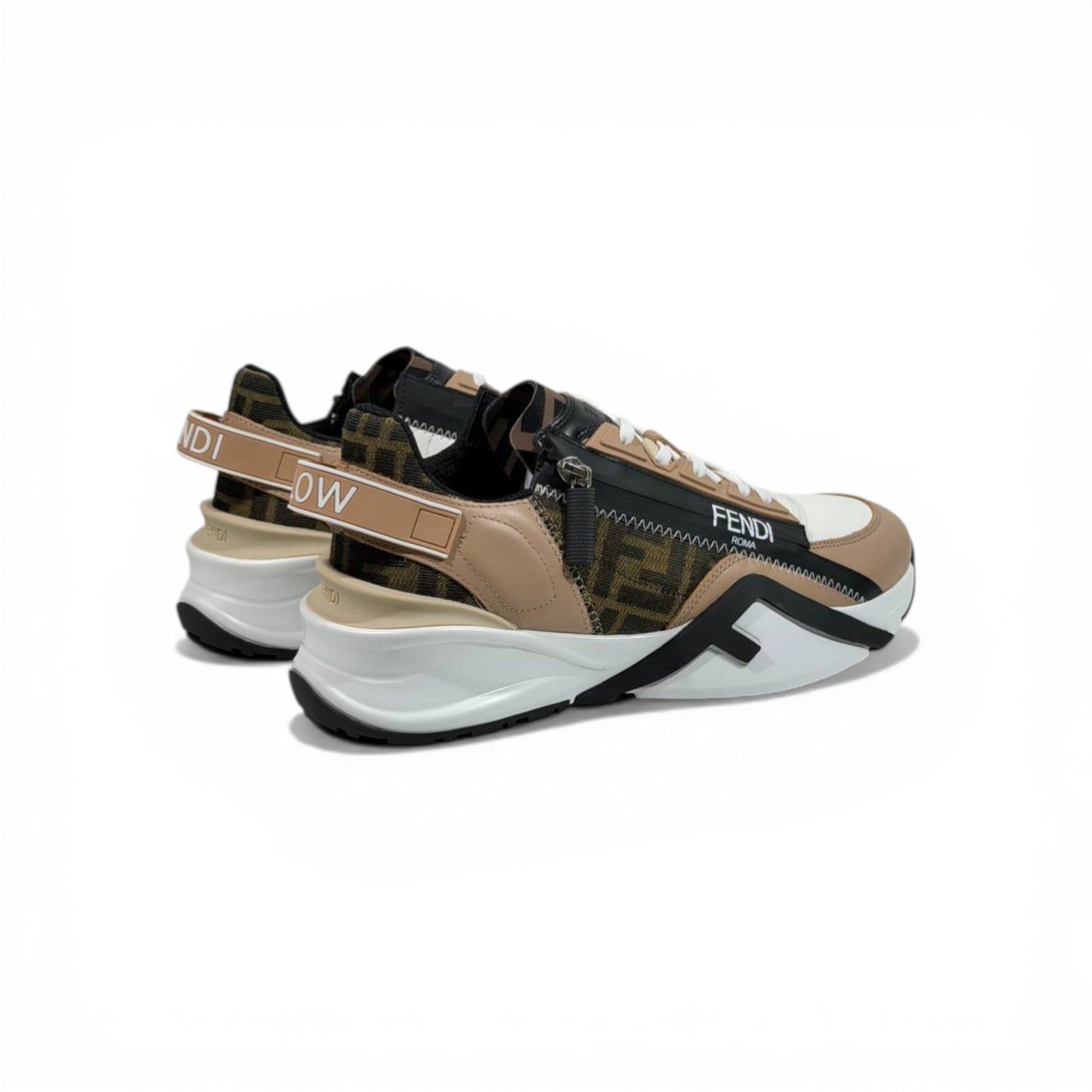 Fendi Flow Sneakers – Beige & Black Luxury Runner 🤍🖤