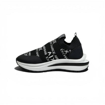 EA7 Armani Exchange-Inspired Slip-On Sneakers – Black Knit Comfort 🖤👟