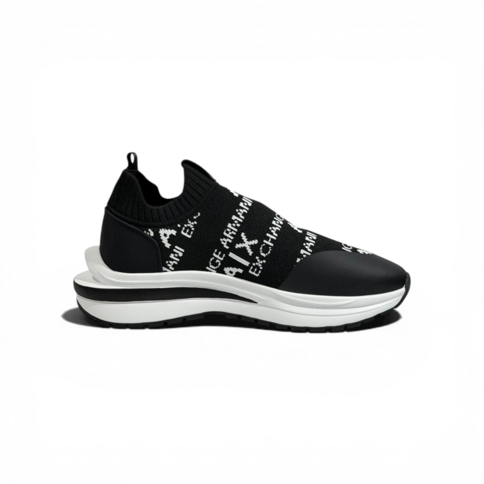EA7 Armani Exchange-Inspired Slip-On Sneakers – Black Knit Comfort 🖤👟