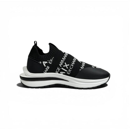 EA7 Armani Exchange-Inspired Slip-On Sneakers – Black Knit Comfort 🖤👟