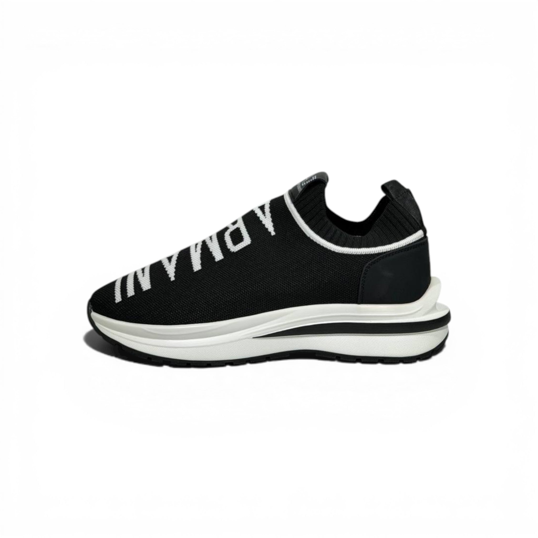 EA7 Armani Exchange-Inspired Slip-On Sneakers – Bold Logo Black Edition 🖤🔥
