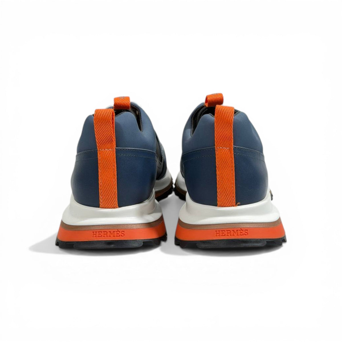 Hermès Hybrid Sneakers – Navy & Orange Sport Luxe Edition 🧡💙