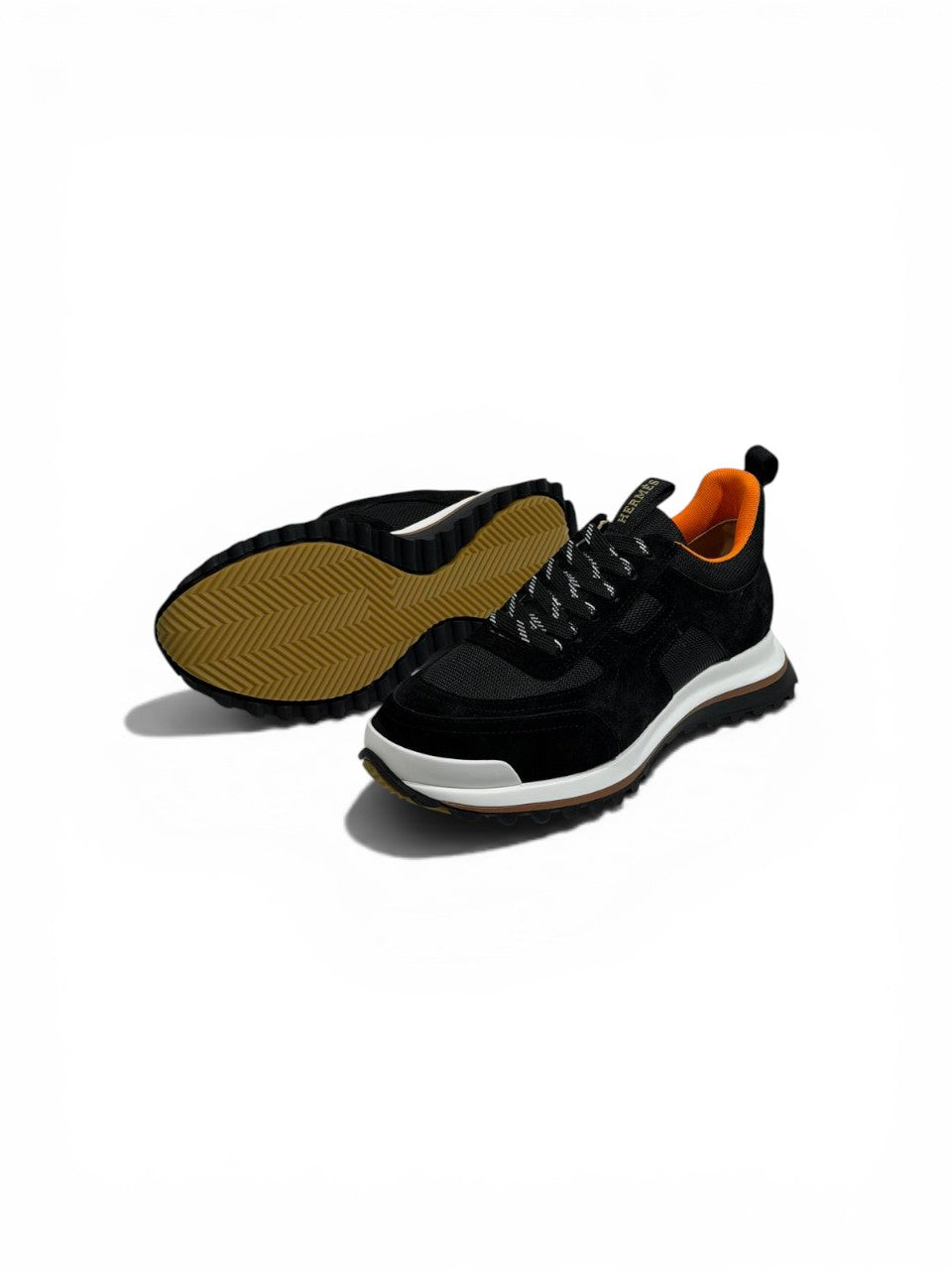 Hermès Urban Trainer Sneakers Black & Orange – Lightweight Comfort & Grip Sole