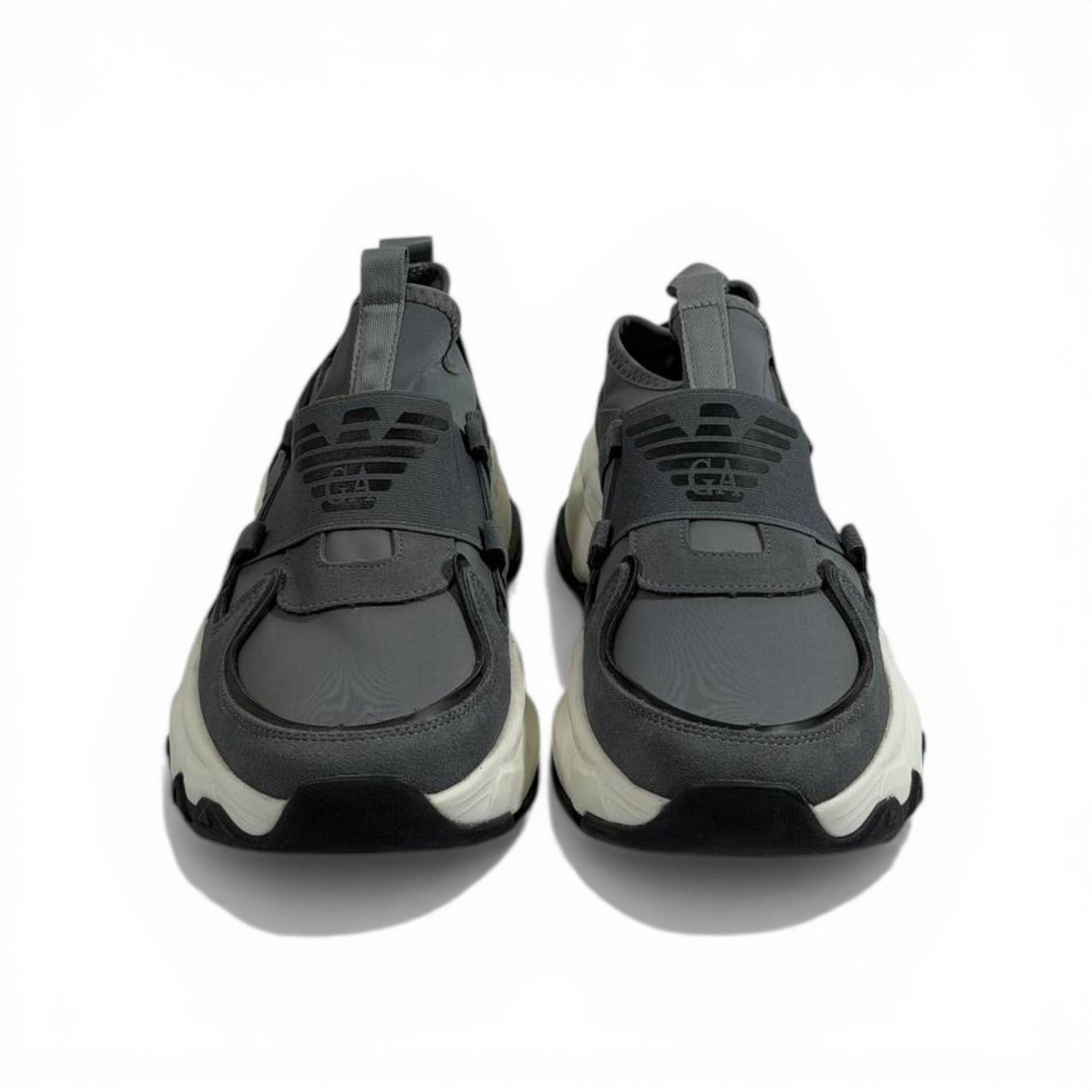 EMPORIO ARMANI Grey Slip-On Sneakers 👟✨ | Minimal Luxury Comfort & Modern Fit