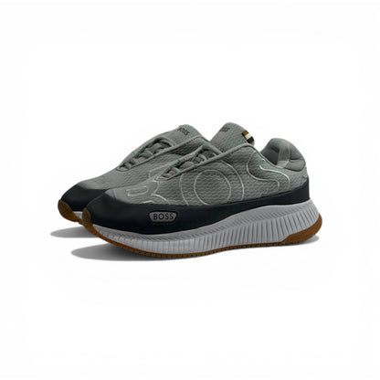 BOSS Grey Knit Sneakers 👟🔥 | Premium Comfort & Modern Luxury Style