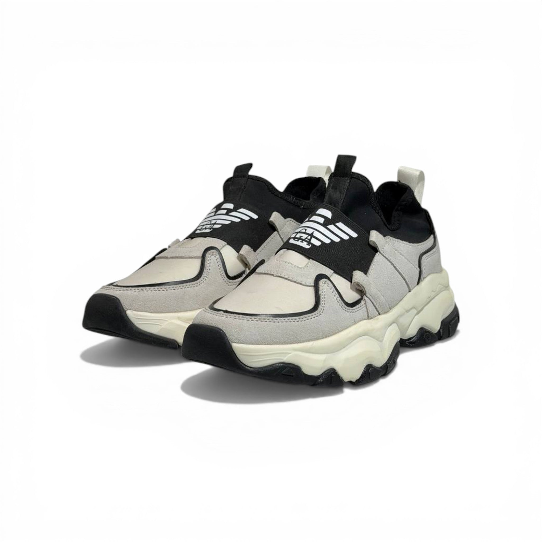 EMPORIO ARMANI Two-Tone Chunky Sneakers 👟⚡ | Bold Street Luxury & Slip-On Comfort