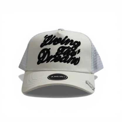 AMIRI “Young & Dream” Trucker Cap 🤍🧢 | Bold Streetwear Statement