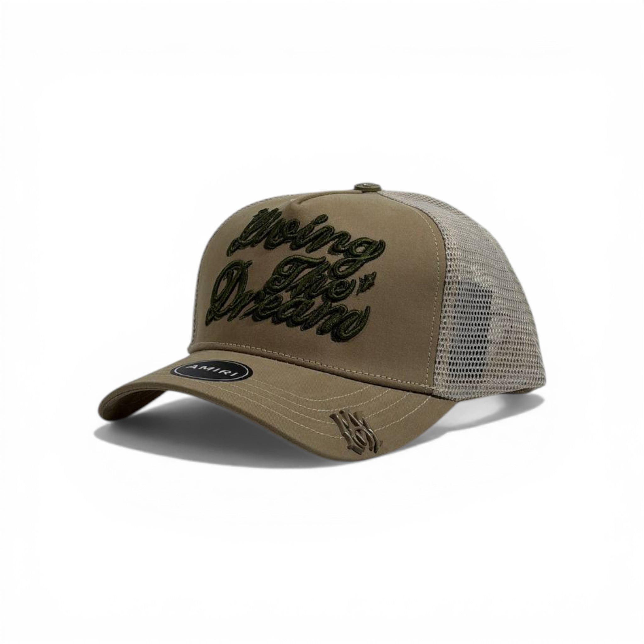 AMIRI “Young & Dream” Beige Trucker Cap 🤎🧢 | Streetwear Essential with Bold Attitude