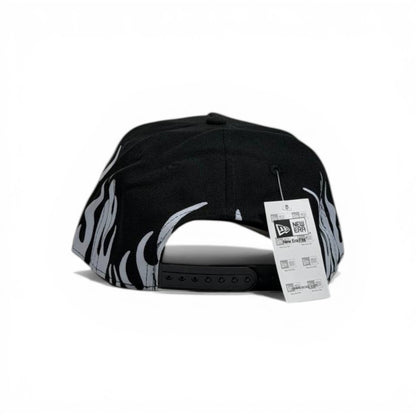 🧢 Chicago Bulls Flame Cap – Black & White Streetwear Edition