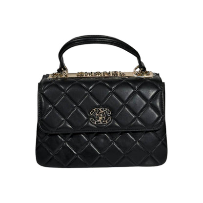 Chanel Quilted Top Handle Mini Bag – Black with Gold Hardware 🖤✨