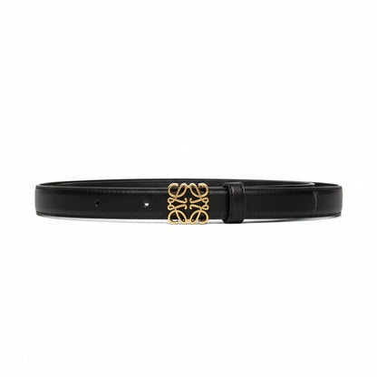 🖤✨Loewe  Anagram Leather Belt Black 110cm with Gold Buckle 💛