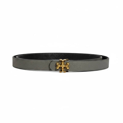 🤍✨ Tory Burch Logo Leather Belt Grey 110cm 💛