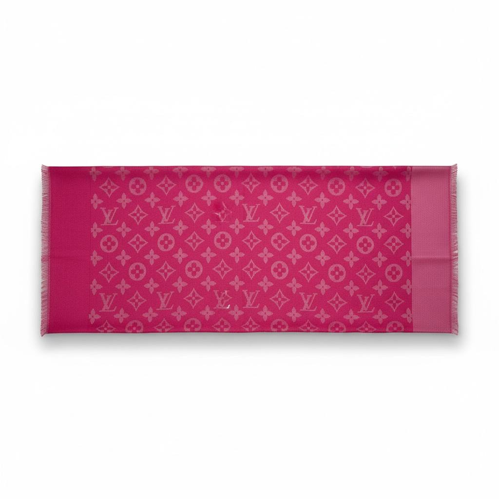 💖🔥 Louis Vuitton Monogram Pink Scarf 🧣👑✨