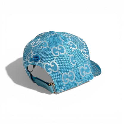 🧢 Gucci GG Monogram Blue Baseball Cap 💎💙