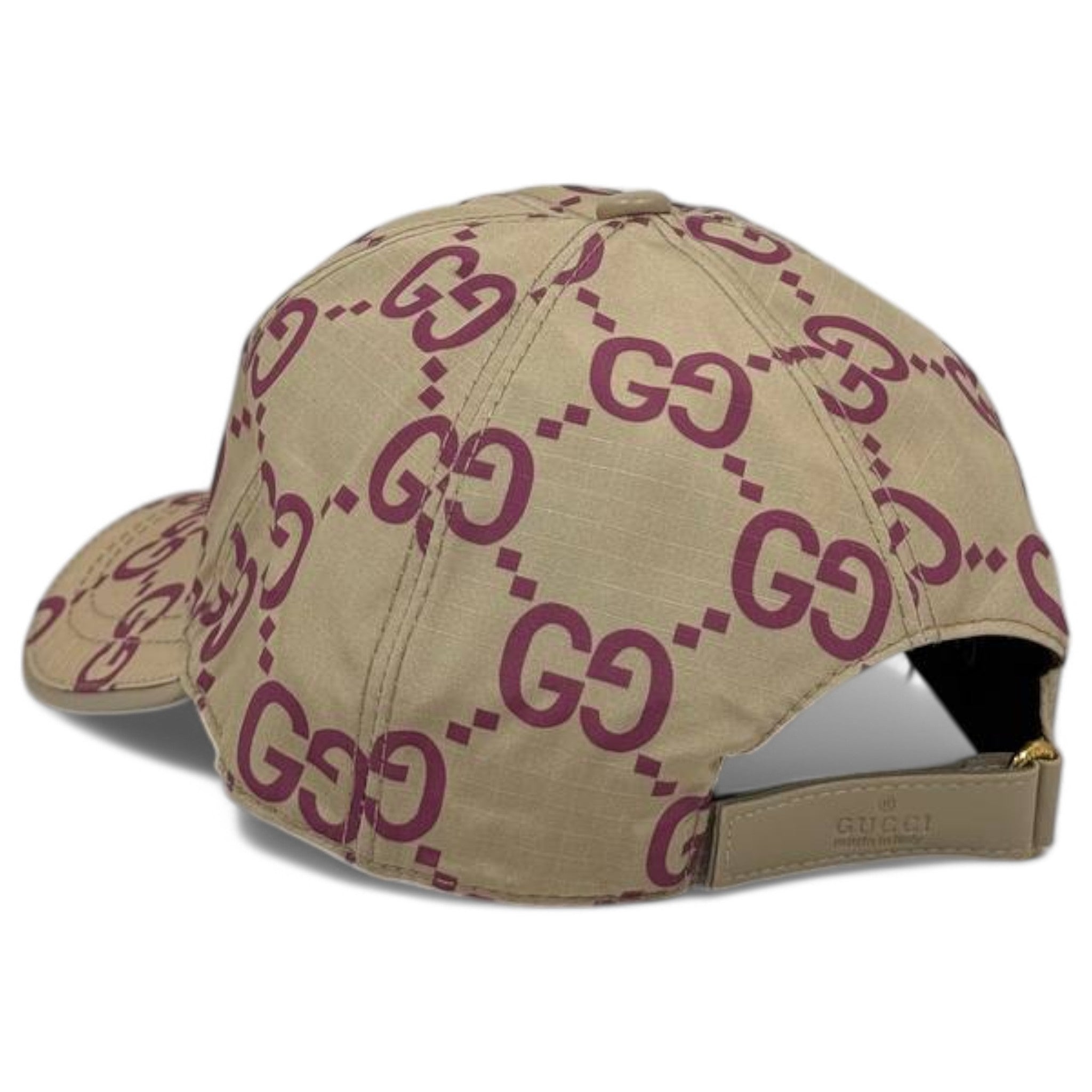Gucci Beige & Burgundy GG Monogram Cap – Timeless Luxury