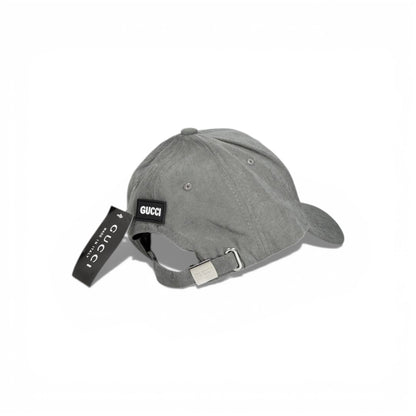 🩶✨ Gucci Grey Suede GG Logo Baseball Cap 🧢🔥