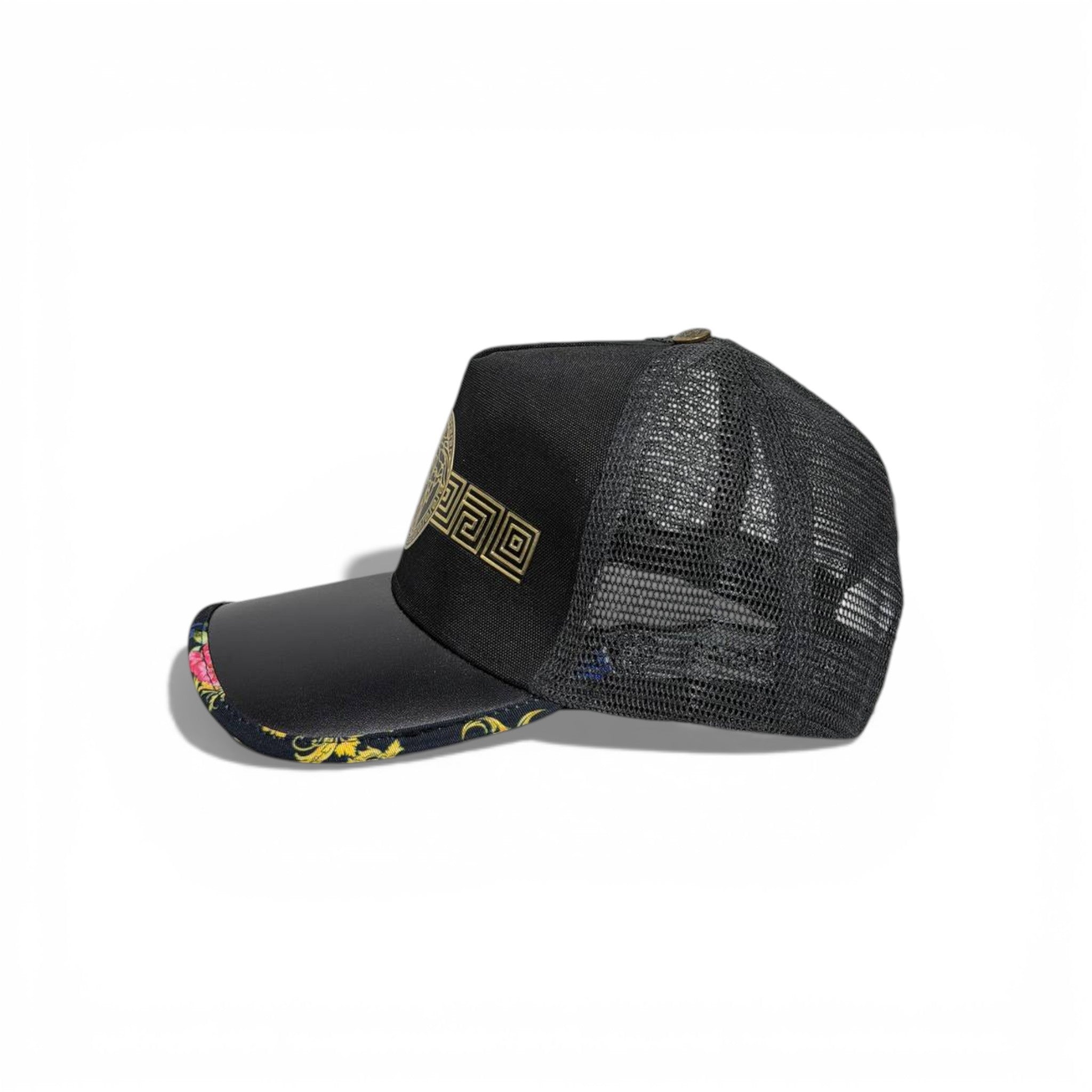 🖤 Versace Black Medusa Mesh Cap with Gold Details 👑✨