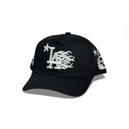 🖤 LA Flame Logo Black Trucker Cap 🔥⭐