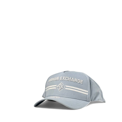 🩶 Armani Exchange Cap – Cool Grey Edition with White Logo & Stripes 🧢