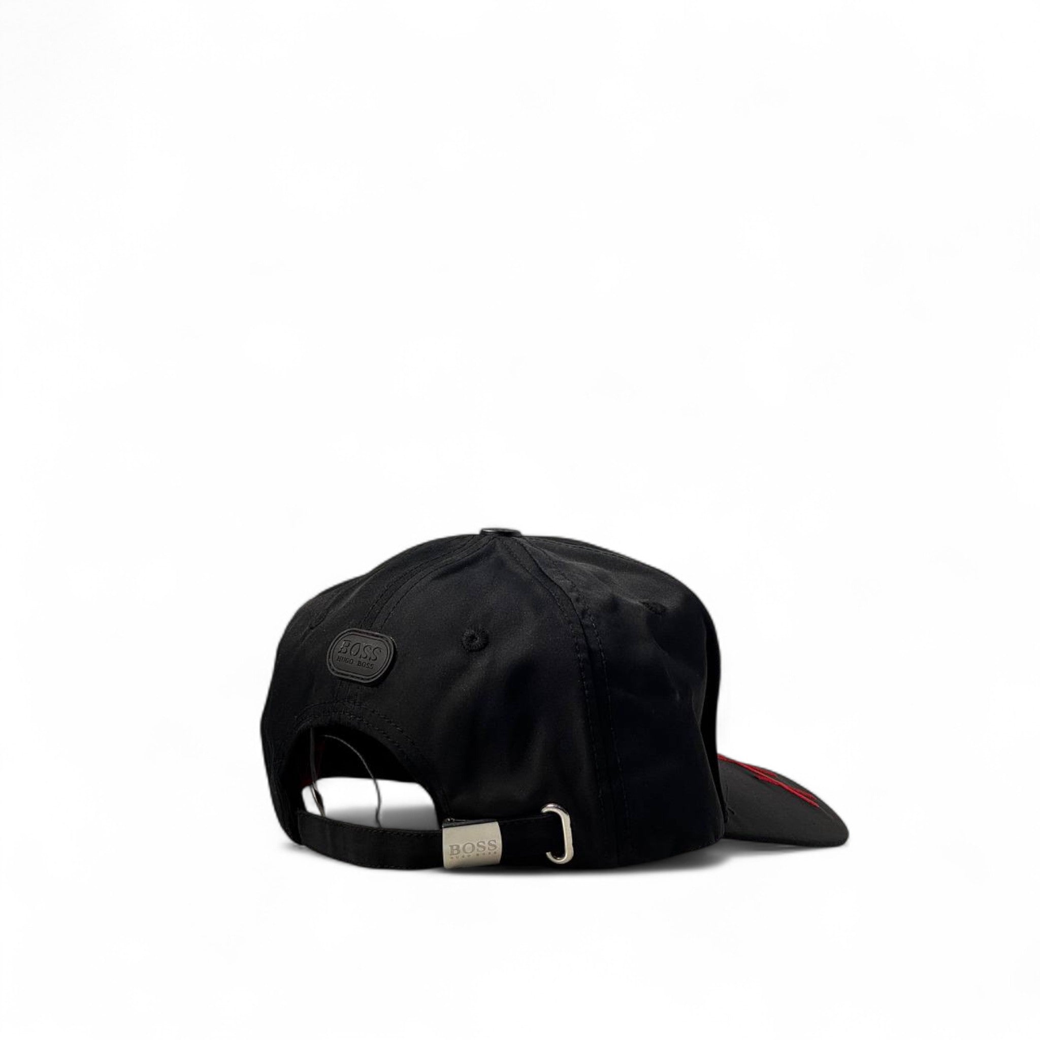 🦆 Hugo Black Cap – Duck Embroidery with Red Signature Brim 🧢