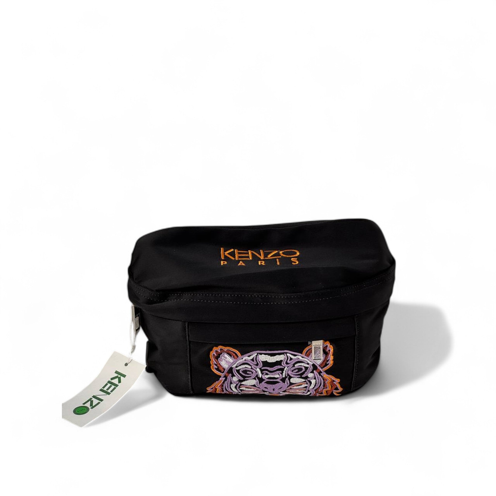 🔥 Kenzo Tiger Embroidered Belt Bag – Black Elegance 🐅🖤