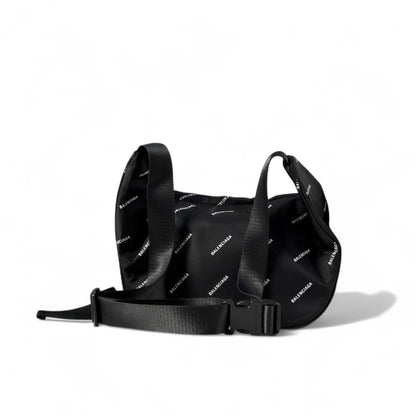 🖤 Balenciaga Allover Logo Belt Bag – Black Urban Luxe Edition 🎒✨