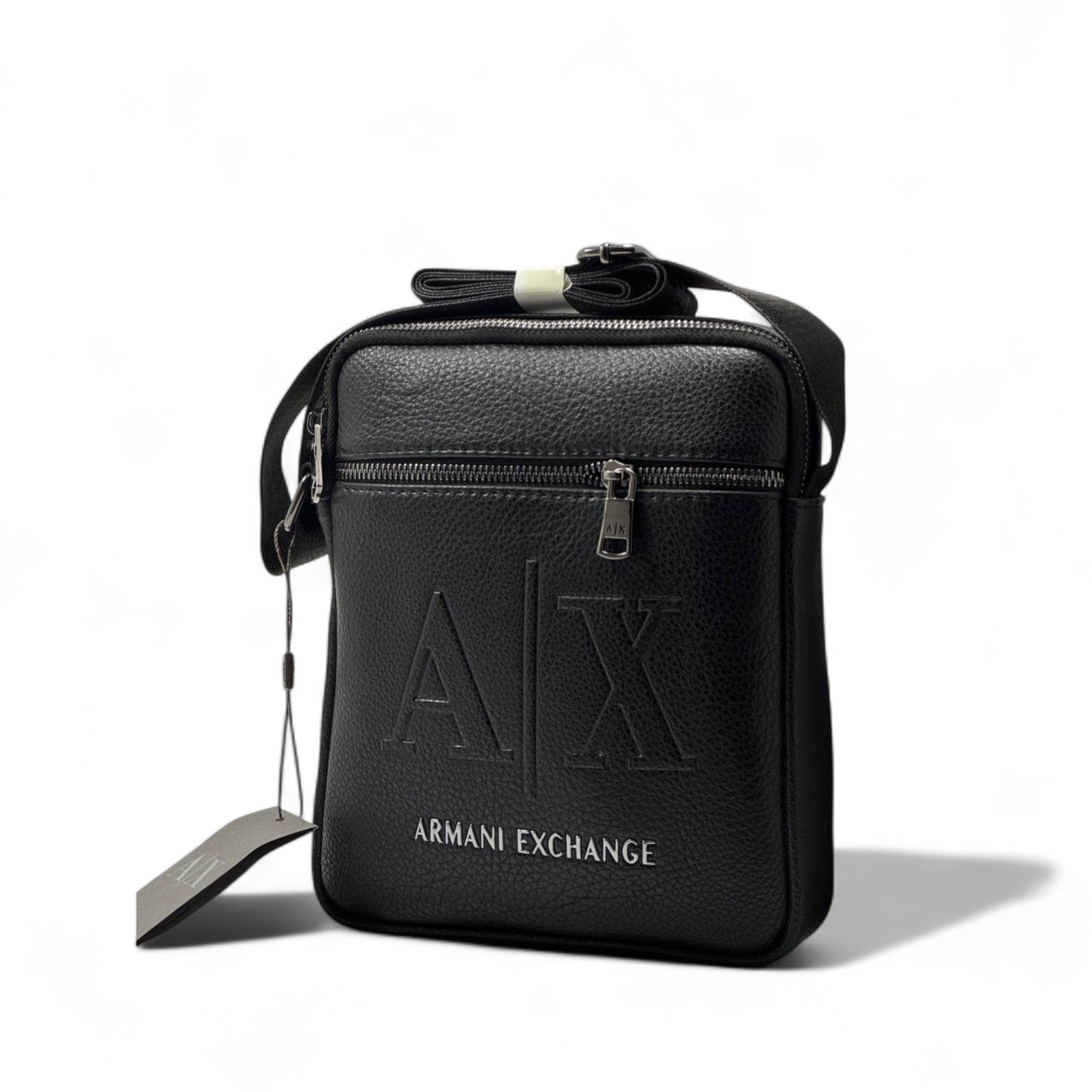 🖤 Armani Exchange A|X Black Leather Crossbody – Sleek Urban Edge 🎯