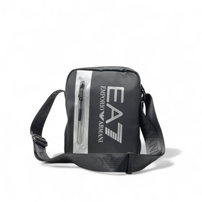 🖤 Emporio Armani EA7 Silver Stripe Crossbody Bag – Sleek & Sporty 🌟