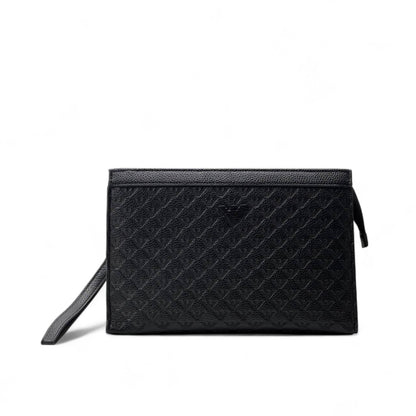 🖤 Emporio Armani Signature Black Leather Clutch – Luxe Simplicity