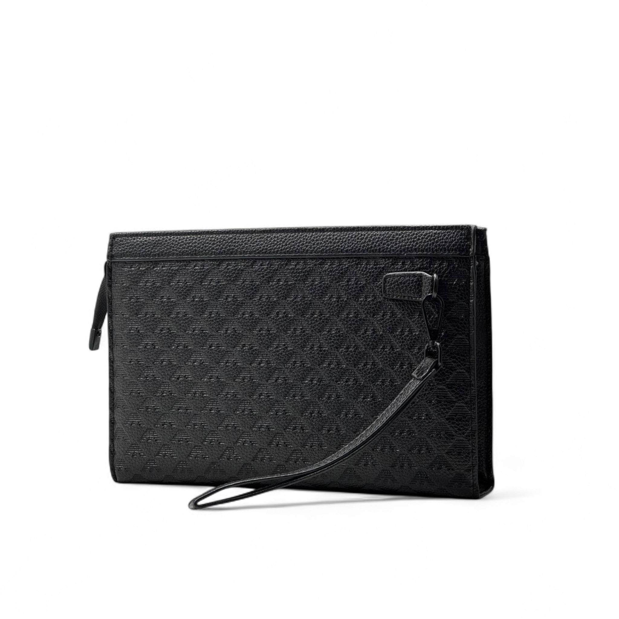 🖤 Emporio Armani Signature Black Leather Clutch – Luxe Simplicity