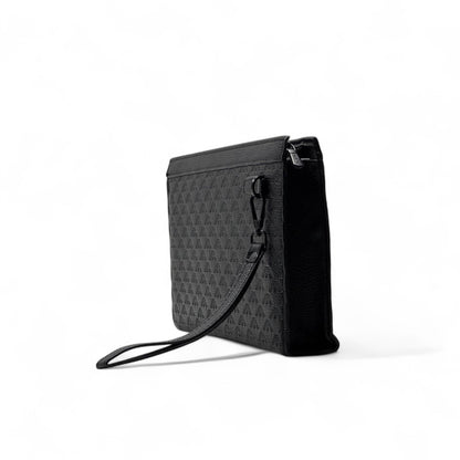 🖤 Emporio Armani Signature Black Leather Clutch – Luxe Simplicity