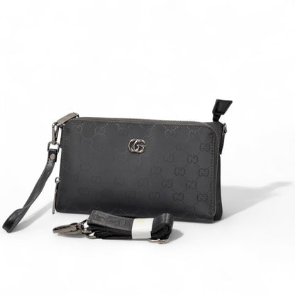 🖤 GUCCI GG Embossed Convertible Wallet – Crossbody & Wristlet 2-in-1