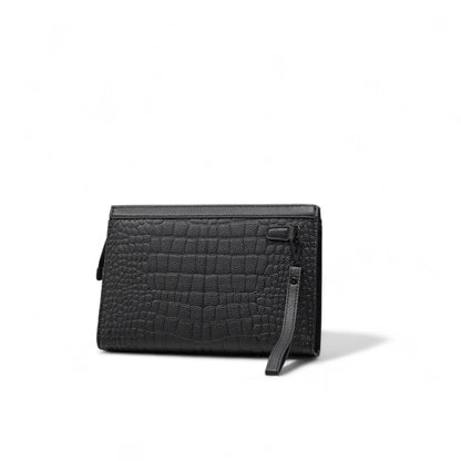 🖤 Montblanc Crocodile-Textured Leather Clutch – Elegant Wrist Wallet
