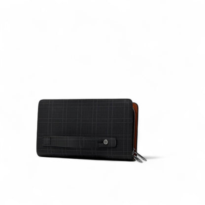 🖤 Montblanc Grid Pattern Clutch Wallet – Sleek & Structured Luxury