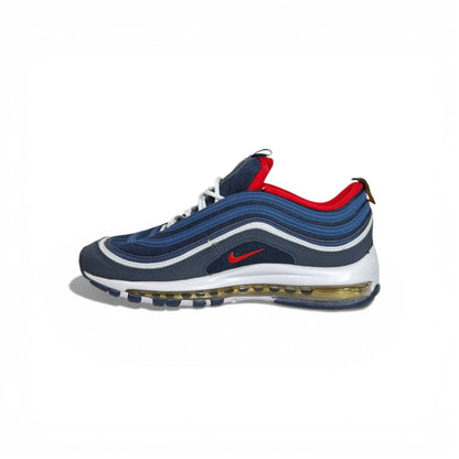 🔥👟 Nike Air Max 97 Sneakers – Navy Blue with Red & White Details 💙❤️