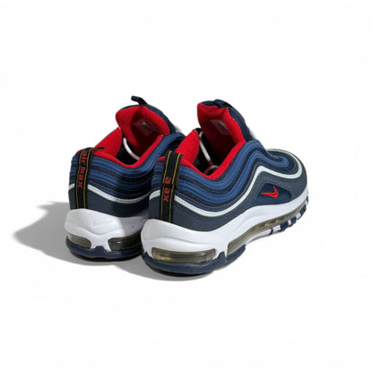 🔥👟 Nike Air Max 97 Sneakers – Navy Blue with Red & White Details 💙❤️