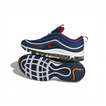 🔥👟 Nike Air Max 97 Sneakers – Navy Blue with Red & White Details 💙❤️
