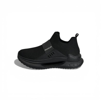 🖤✨ Moncler Luxury Slip-On Sneakers – All-Black Knit Modern Style 👟🔥