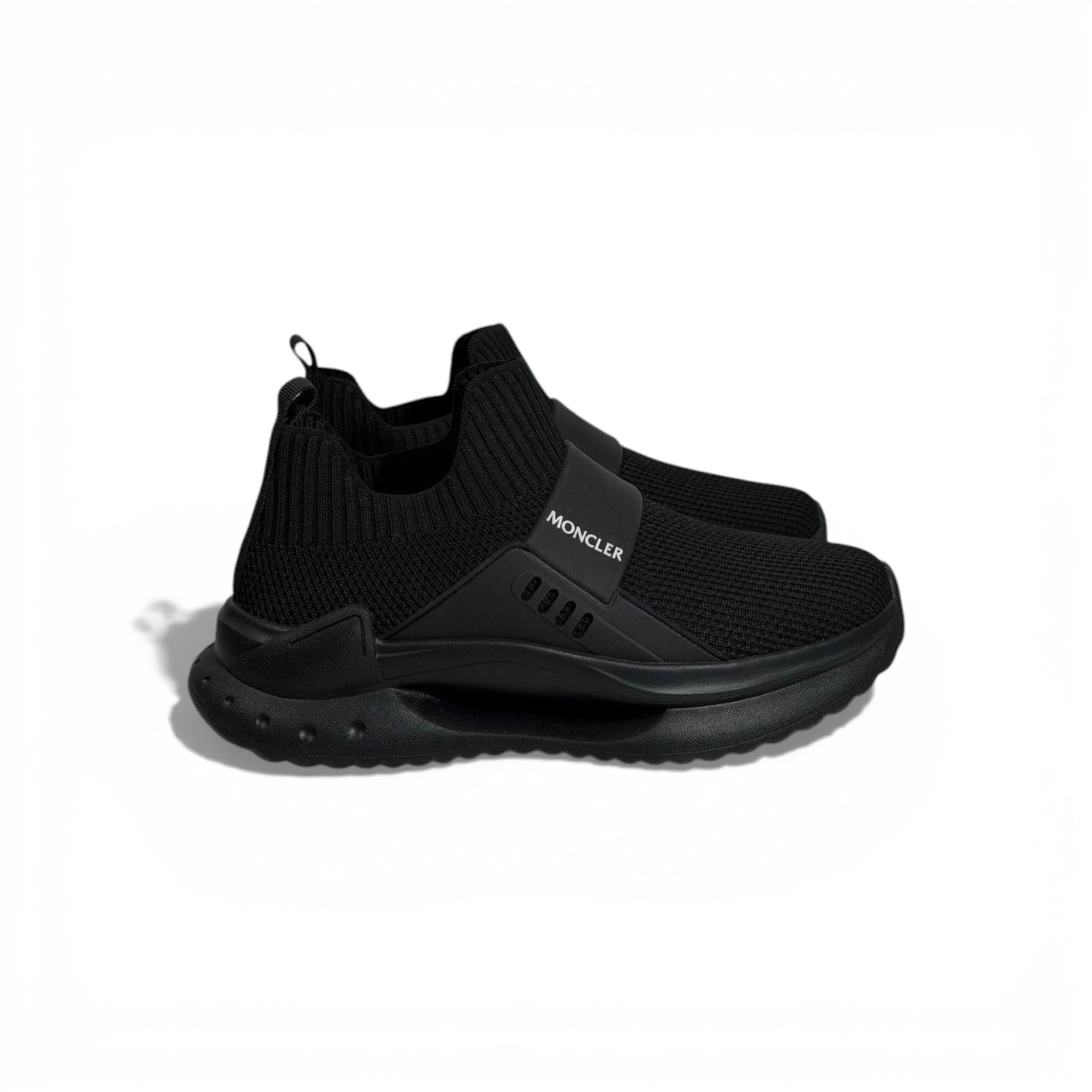 🖤✨ Moncler Luxury Slip-On Sneakers – All-Black Knit Modern Style 👟🔥