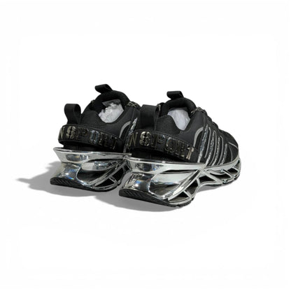 ⚡🖤 Philipp Plein Black Chrome Blade Sneakers – Ultimate Statement Luxury 👟🔥
