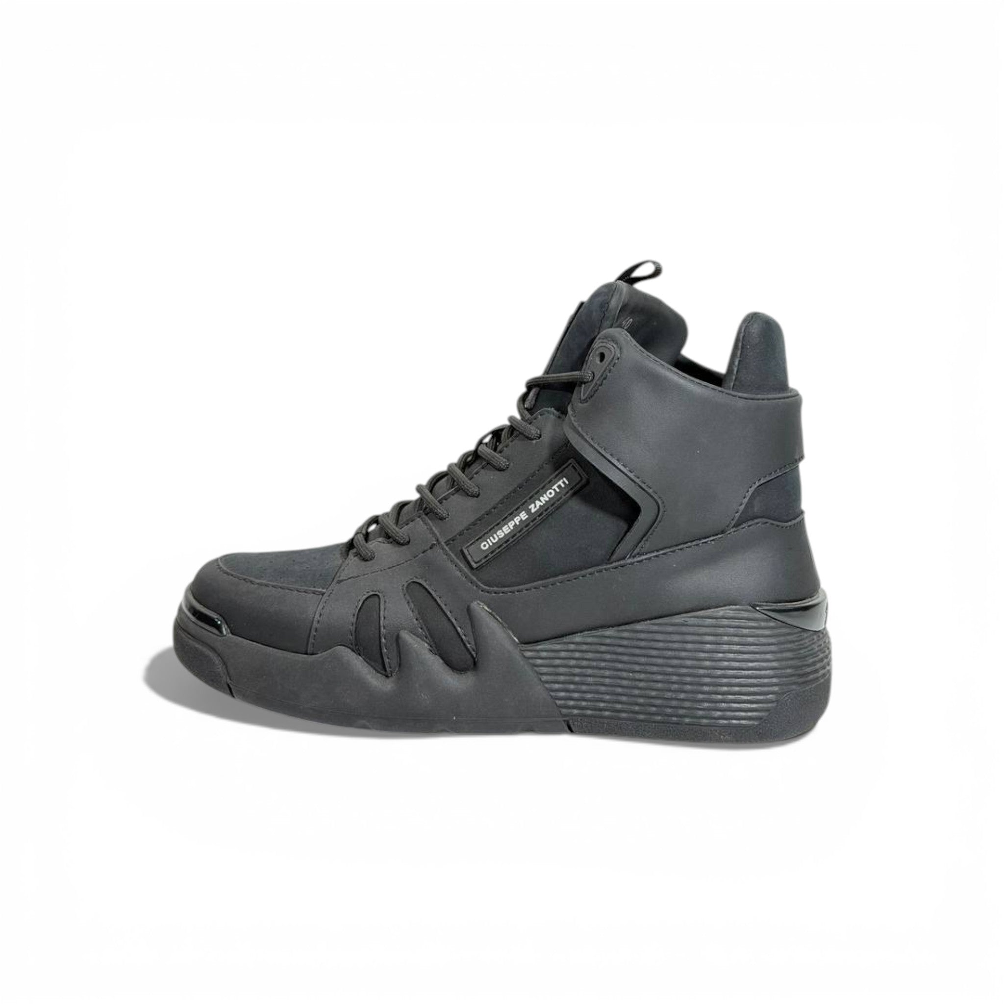 🖤✨ Giuseppe Zanotti All-Black High-Top Sneakers – Bold Italian Luxury 👟🔥