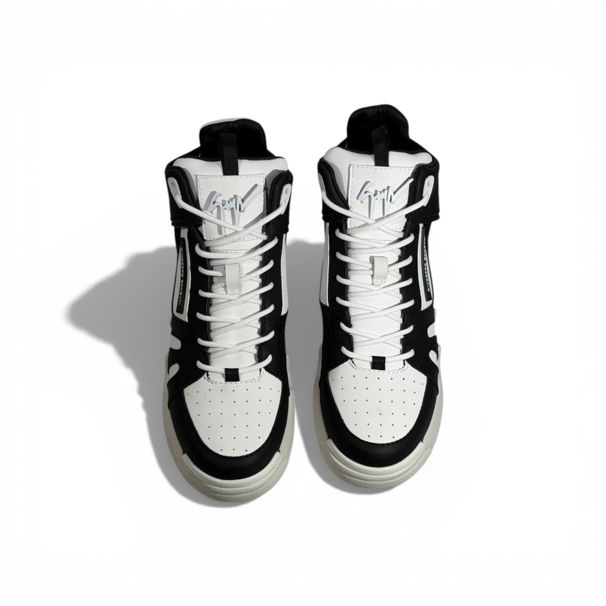 🖤🤍 Giuseppe Zanotti Black & White High-Top Sneakers – Iconic Contrast Edition 👟✨